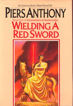 Wielding a red sword