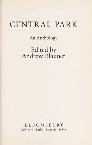 Central Park: An Anthology