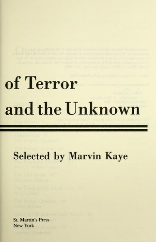Masterpieces of terror and the unknown