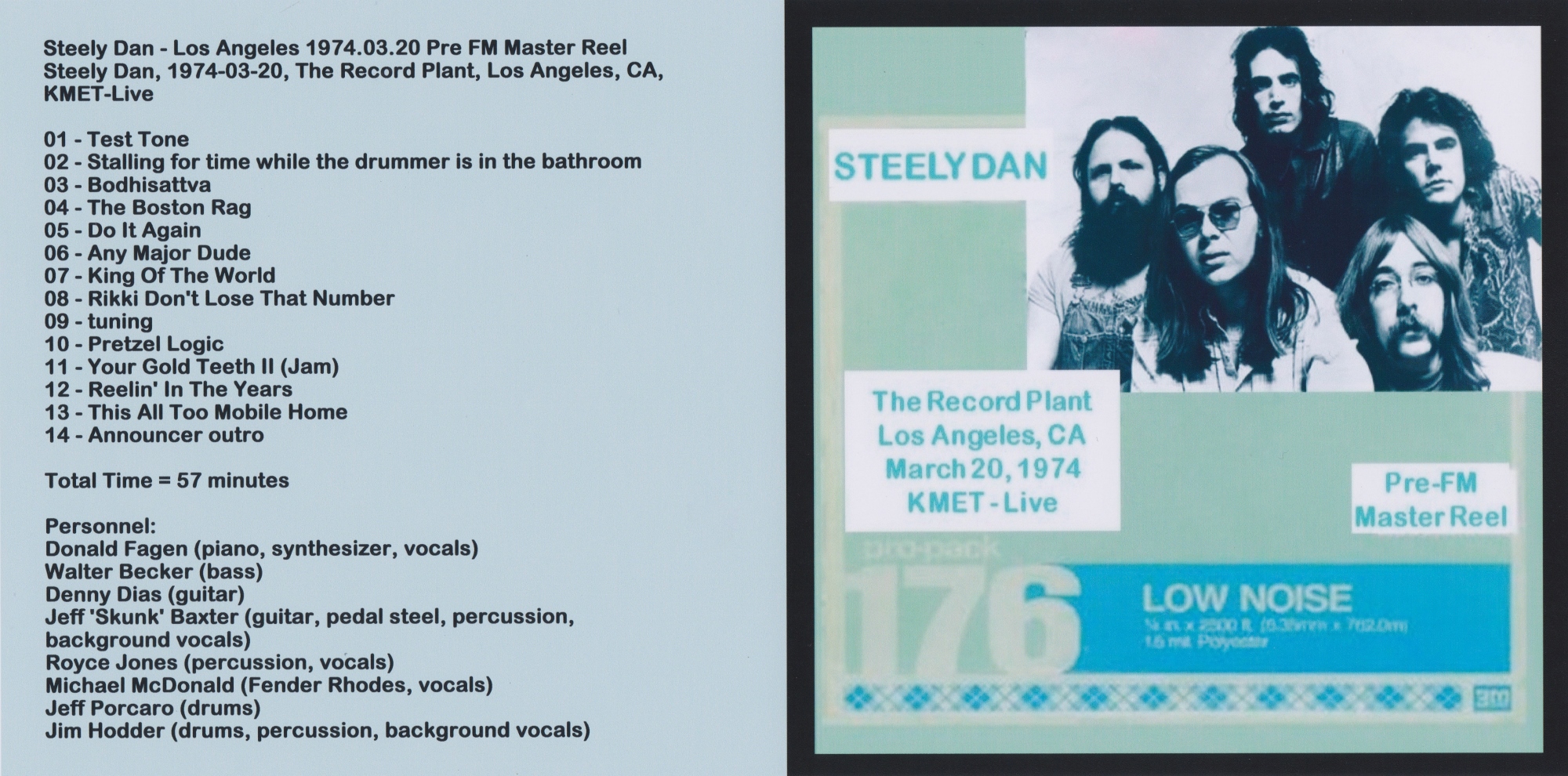 1974‐03‐20: KMET – Live: The Record Plant, Los Angeles, CA, USA