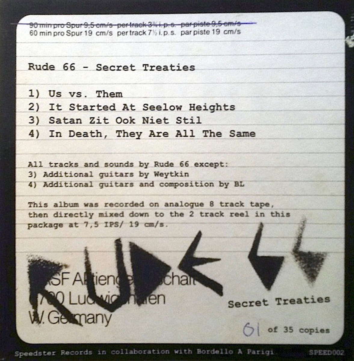 Secret Treaties LP/CD