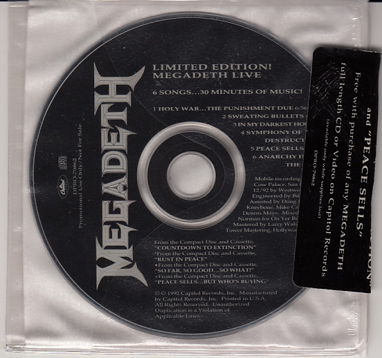 Limited Edition! Megadeth Live