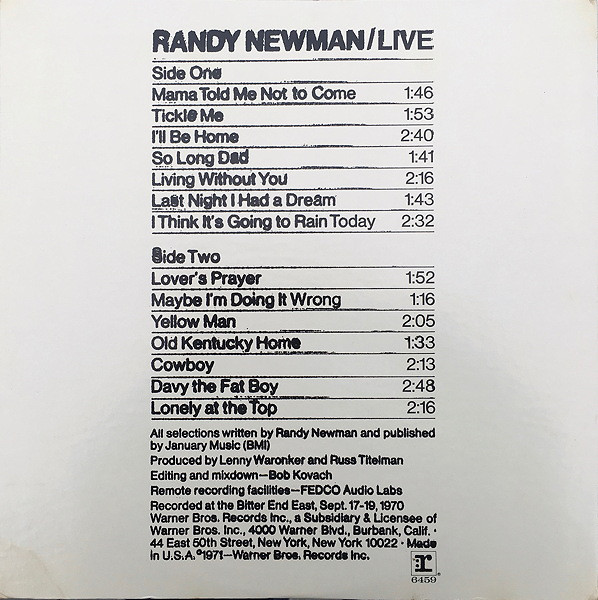 Randy Newman Live