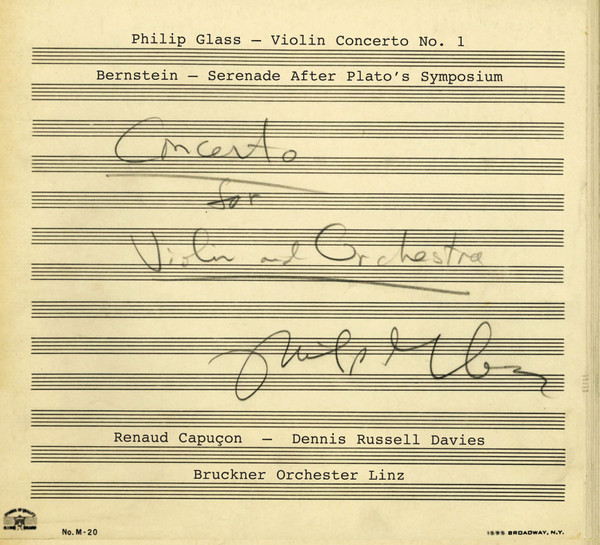 Glass: Violin Concerto no. 1 / Bernstein: Serenade After Plato's Symposium