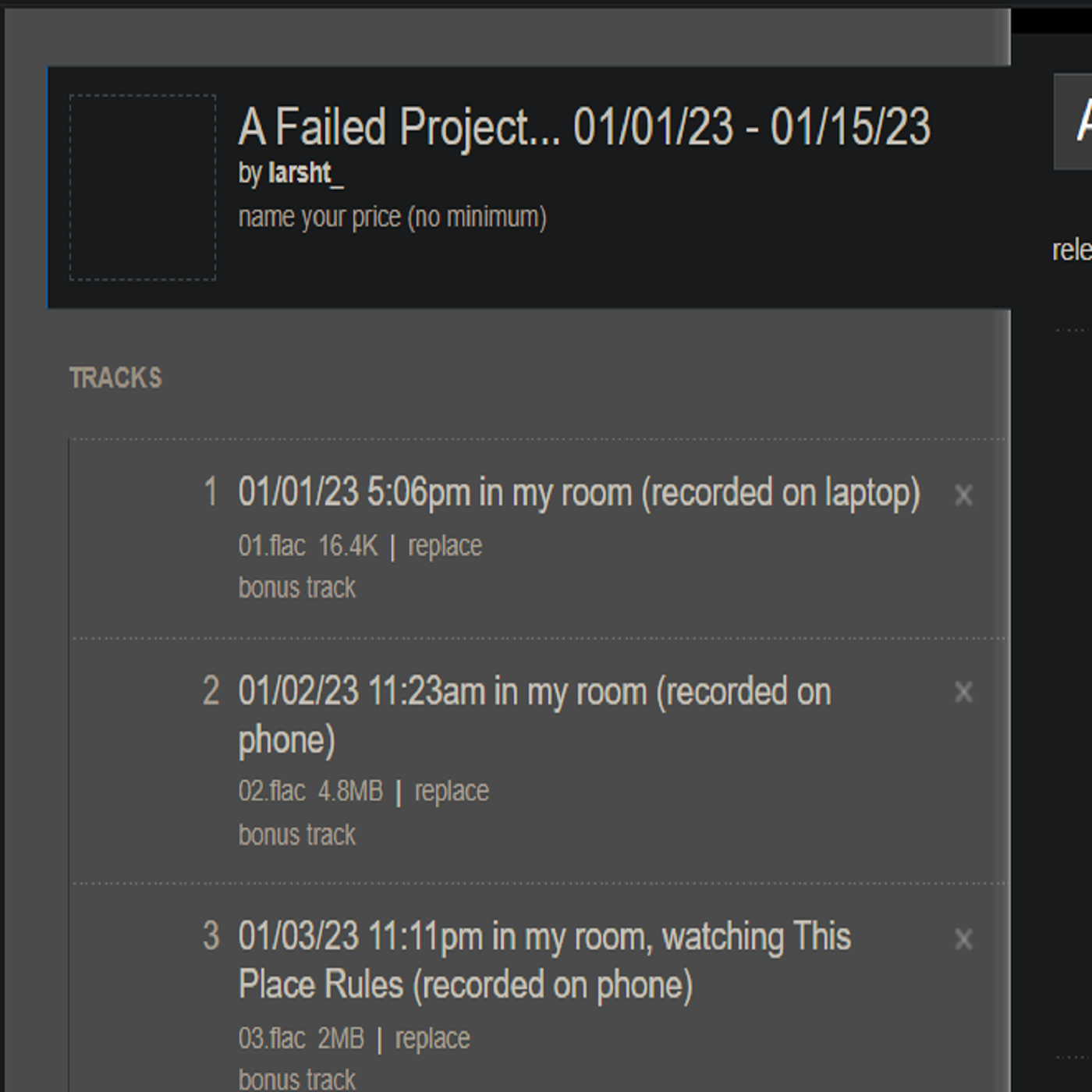 A Failed Project… 01/01/23 – 01/15/23