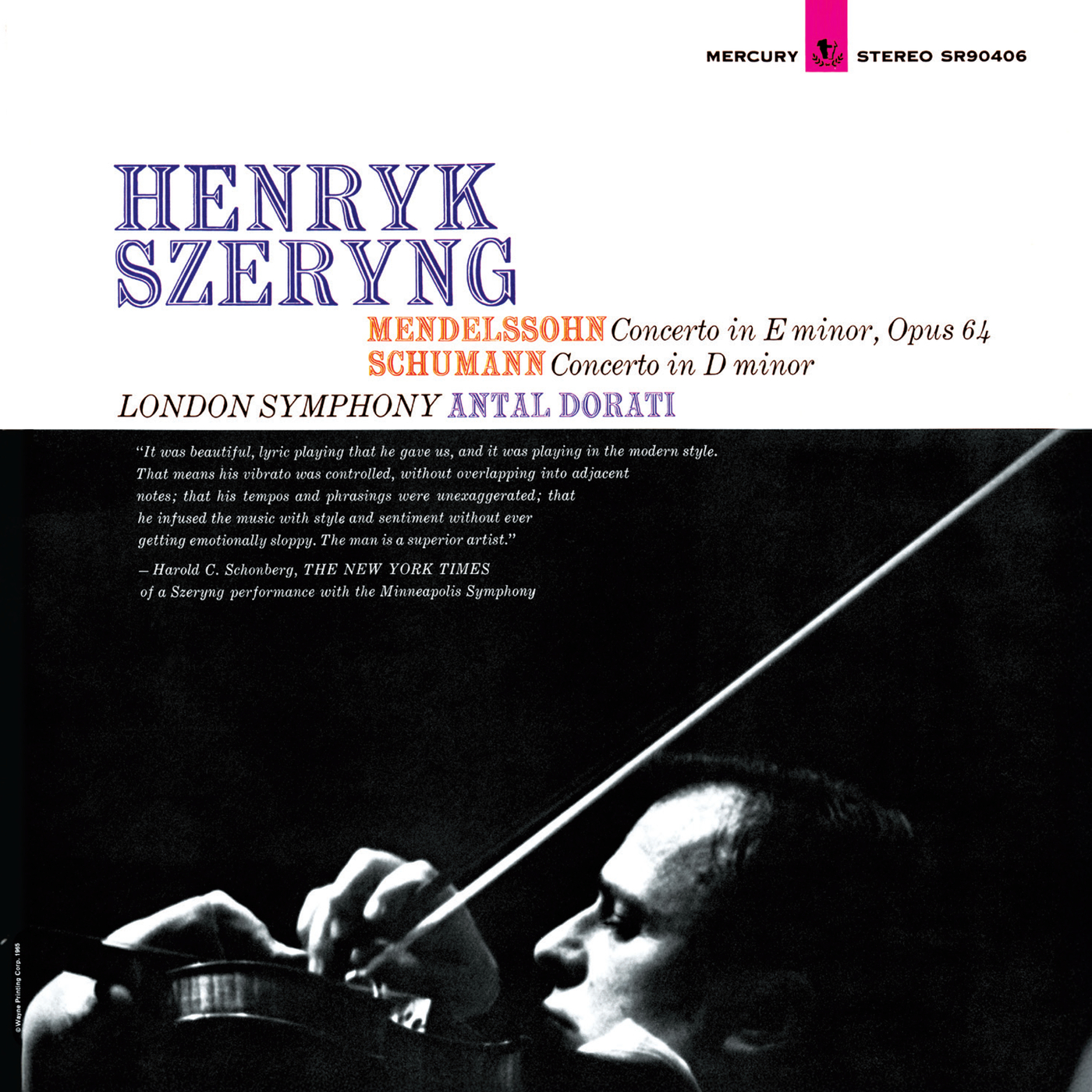 Mendelssohn: Concerto in E minor, op. 64 / Schumann: Concerto in D minor